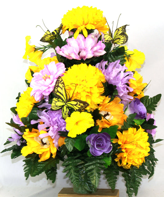 Embracing Timeless Memories: Handcrafted Cemetery Flower Arrangements by Crazyboutdeco for Spring, Easter, Father's Day, and Mother's Day