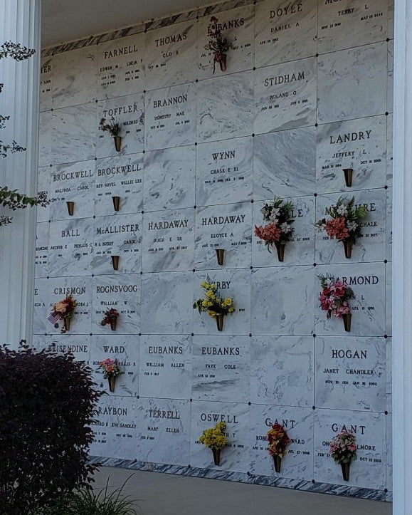 Handcrafted Brown Roses & Calla Lilies Mausoleum Arrangement