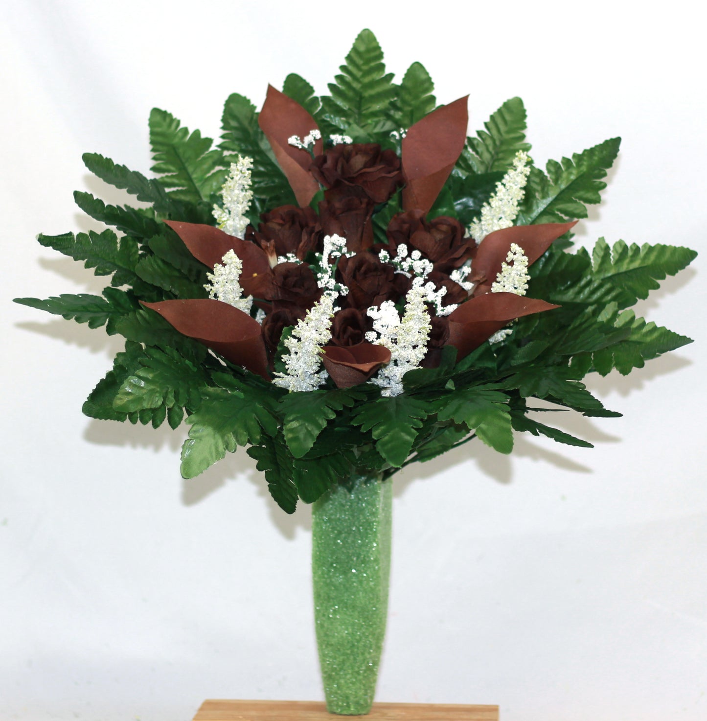 Brown Roses & Calla Lilies Mausoleum Arrangement