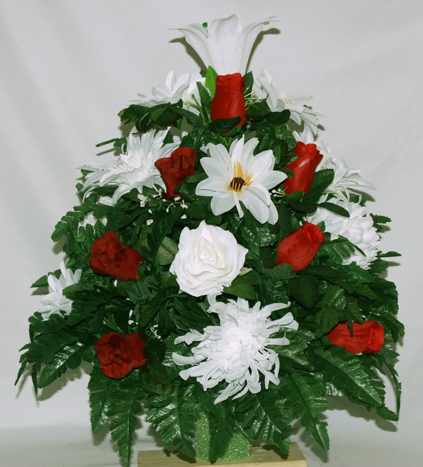 XL Handcrafted 360 Degree Spring Mixture Cemetery Vase Flower Arrangement- Cemetery Flower Grave Decorations