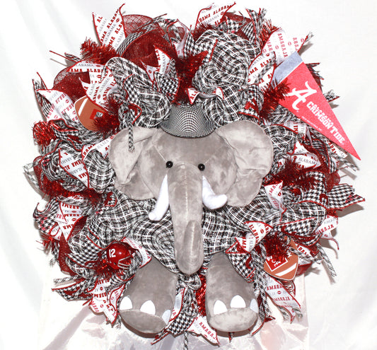 Crazyboutdeco Alabama Fan Wreath for Front Door-Fall Wreath-Football Wreath for Front Door