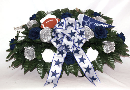 XL Handmade Cowboy's Fan Cemetery Headstone Saddle Arrangement-Grave Decorations