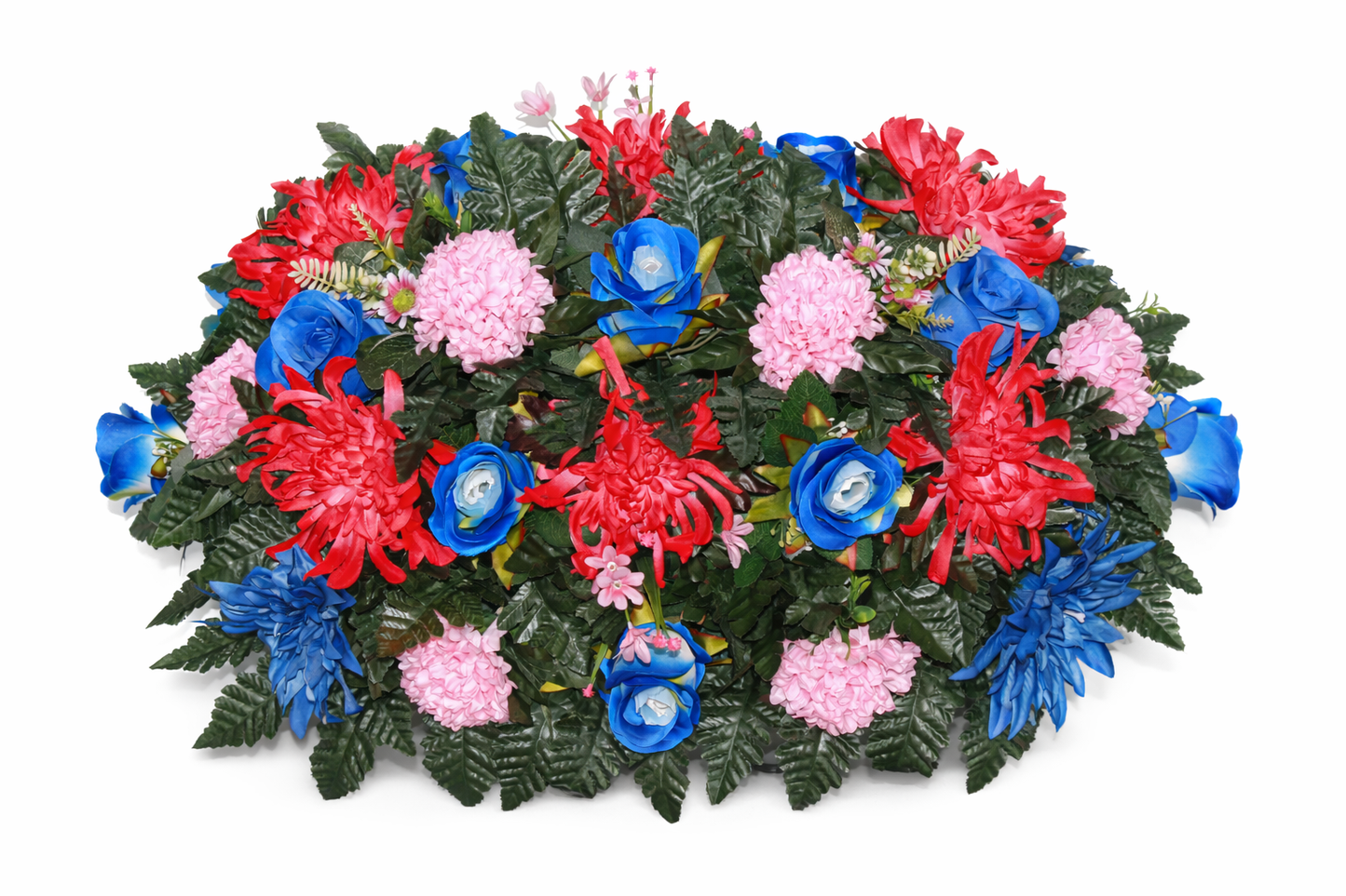 XL Handcrafted Spring Flower Mixture Cemetery Saddle Arrangement