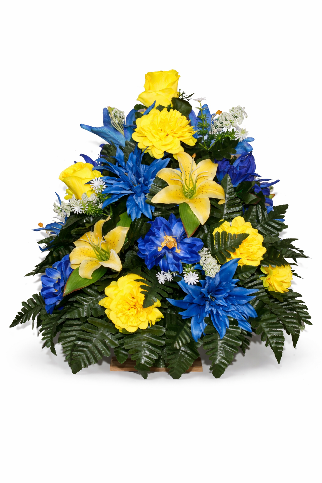 XL Handcrafted 360 Degree Spring Mixture Cemetery Vase Flower Arrangement- Cemetery Flower Grave Decorations
