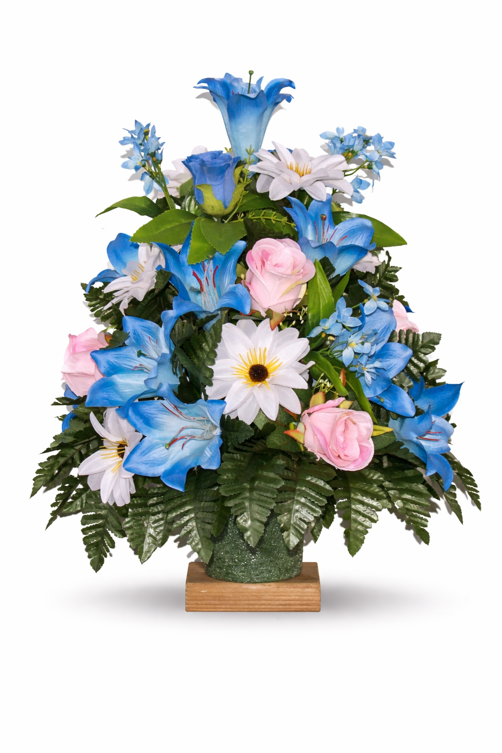 XL Handcrafted 360 Degree Spring Mixture Cemetery Vase Flower Arrangement- Cemetery Flower Grave Decorations