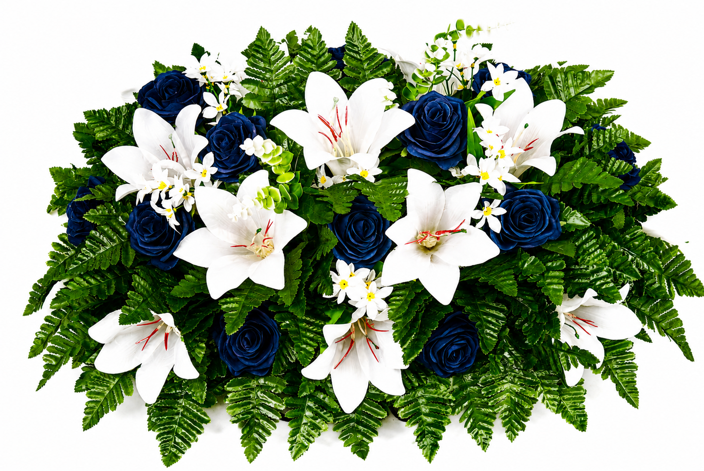 XL Handcrafted Spring Flower Mixture Cemetery Saddle Arrangement