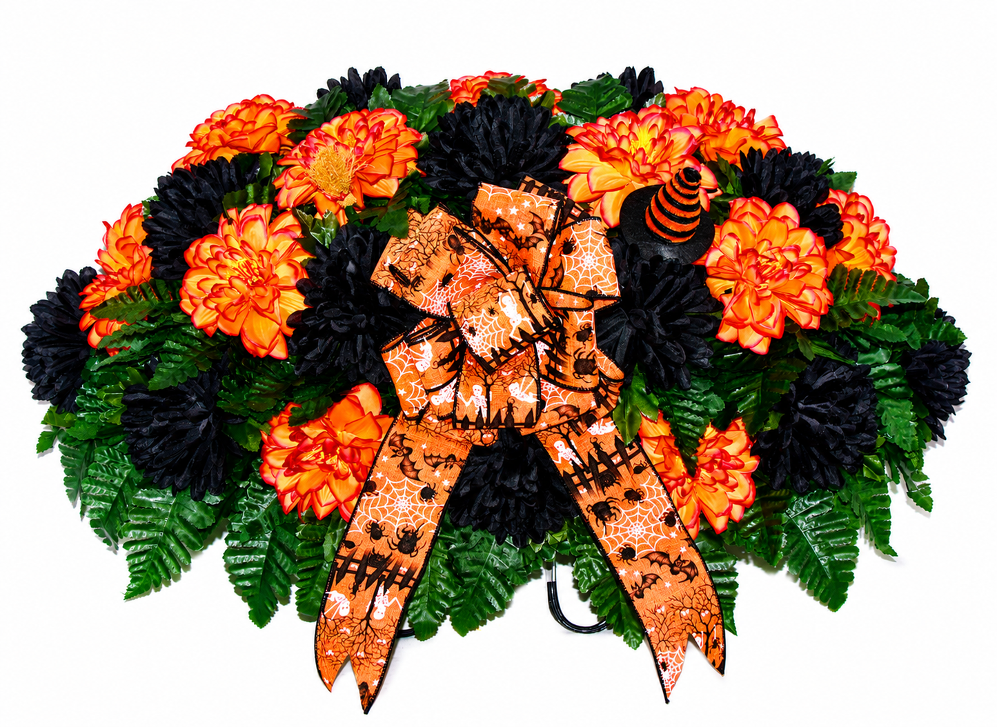 Halloween Cemetery Saddle Arrangement XL Headstone Cemetery Flowers