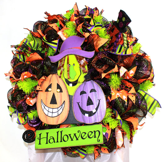 Crazyboutdeco Halloween Wreath for Front Door-Fall Wreath-Fall Wreath-Fall Witches Wreath for Front Door