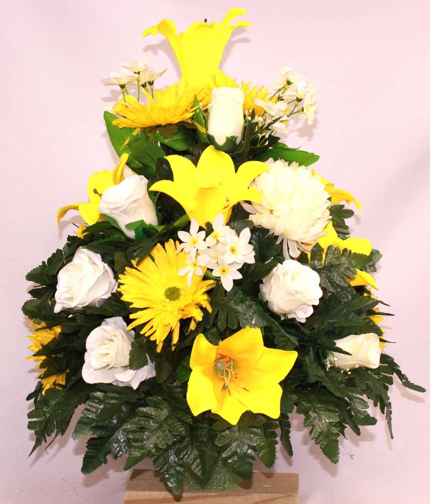 XL Handcrafted Spring Mixture Cemetery Vase Arrangement-Grave Decorations
