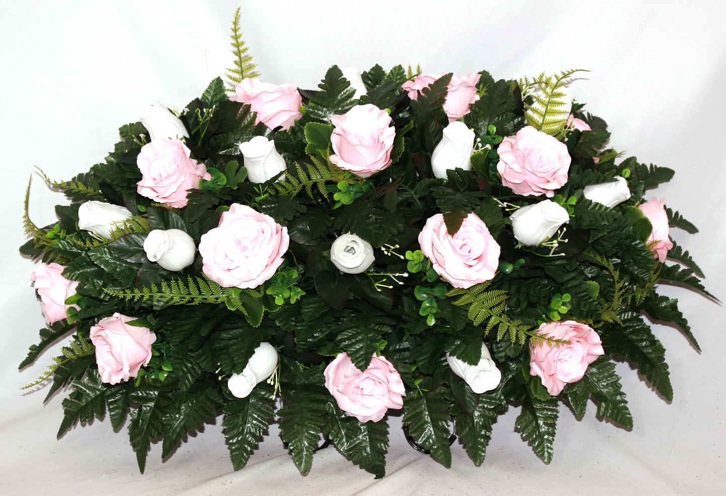 XL Handcrafted Spring Mixture Cemetery Flower Arrangement-Cemetery Headstone Saddle