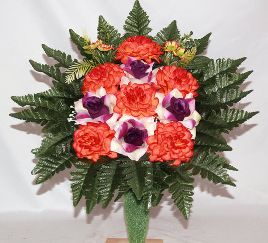 Handcrafted XL Fall Cemetery Flower Arrangement for Mausoleum -Memorial Flowers -Grave Decoration-Urn Arrangement