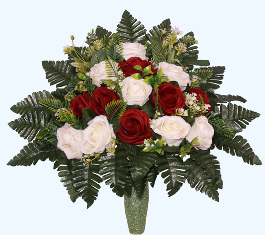 Handcrafted XL Fall Cemetery Flower Arrangement for Mausoleum -Memorial Flowers -Grave Decoration-Urn Arrangement