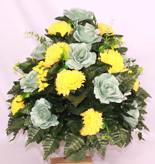 XL Handcrafted 360 Degree Spring Mixture Cemetery Vase Flower Arrangement- Cemetery Flower Grave Decorations
