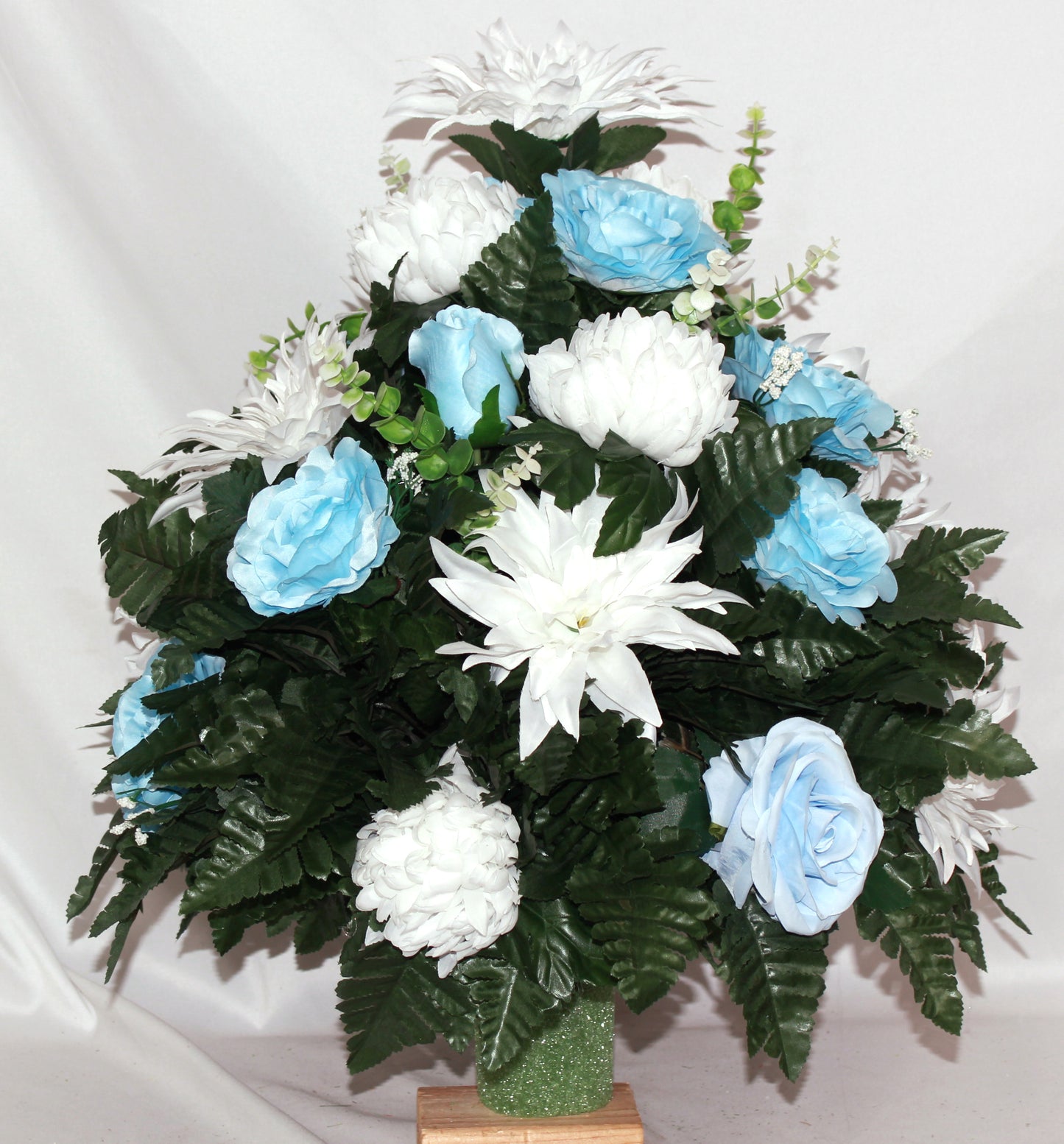 XL Handcrafted 360 Degree Spring Mixture Cemetery Vase Flower Arrangement- Cemetery Flower Grave Decorations