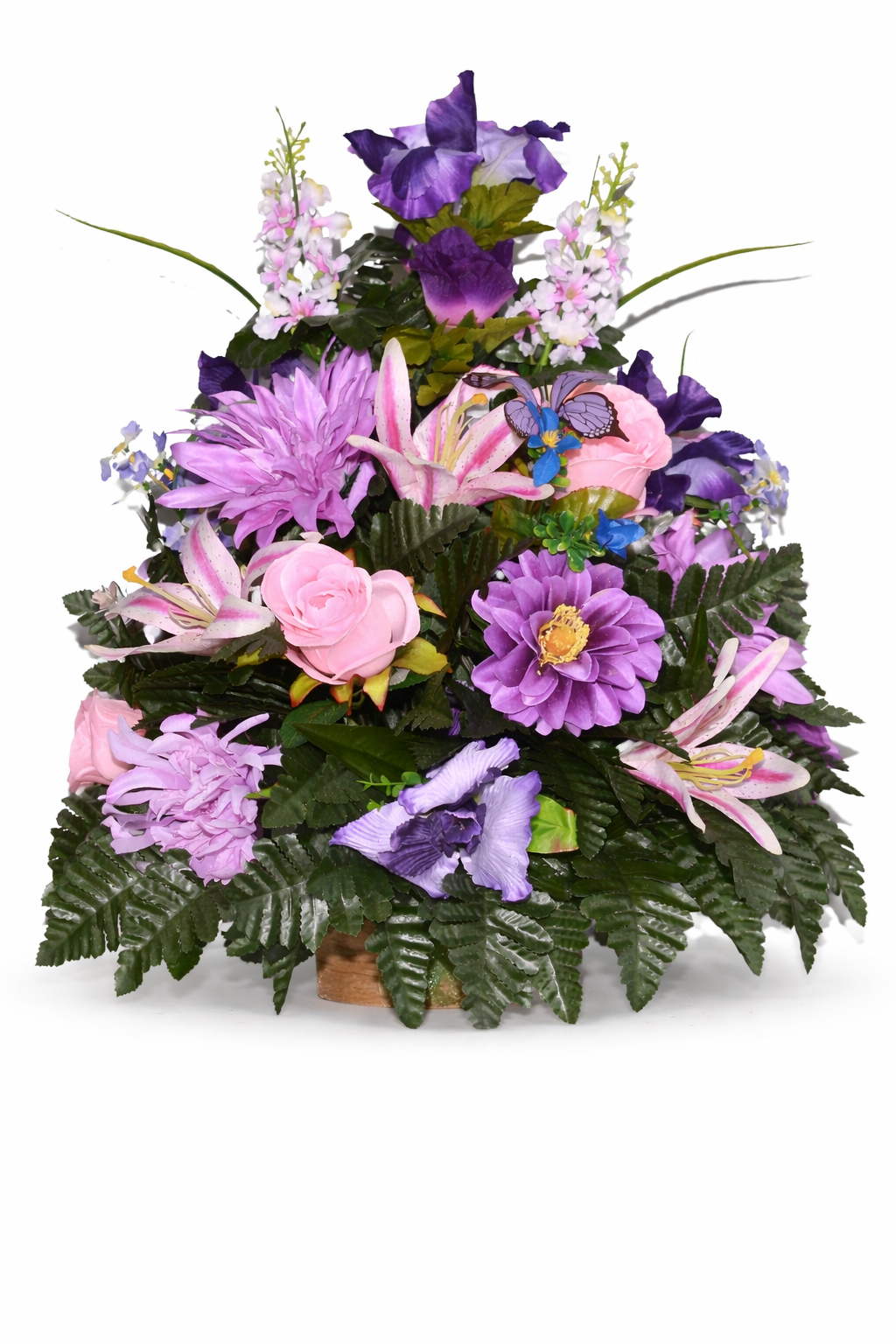 XL Handcrafted 360 Degree Spring Mixture Cemetery Vase Flower Arrangement- Cemetery Flower Grave Decorations