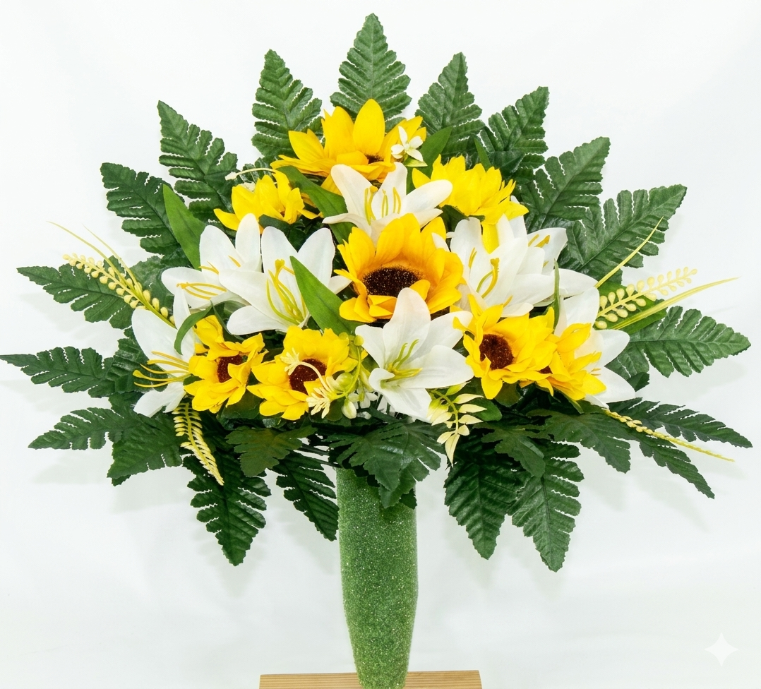 Handcrafted Spring Mixture Cemetery Flowers: Mausoleum Grave Decoration
