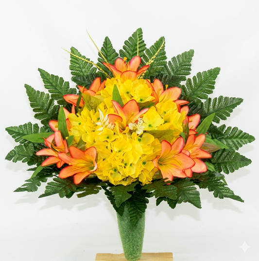 Handcrafted Fall Mixture Cemetery Flowers: Mausoleum Grave Decoration