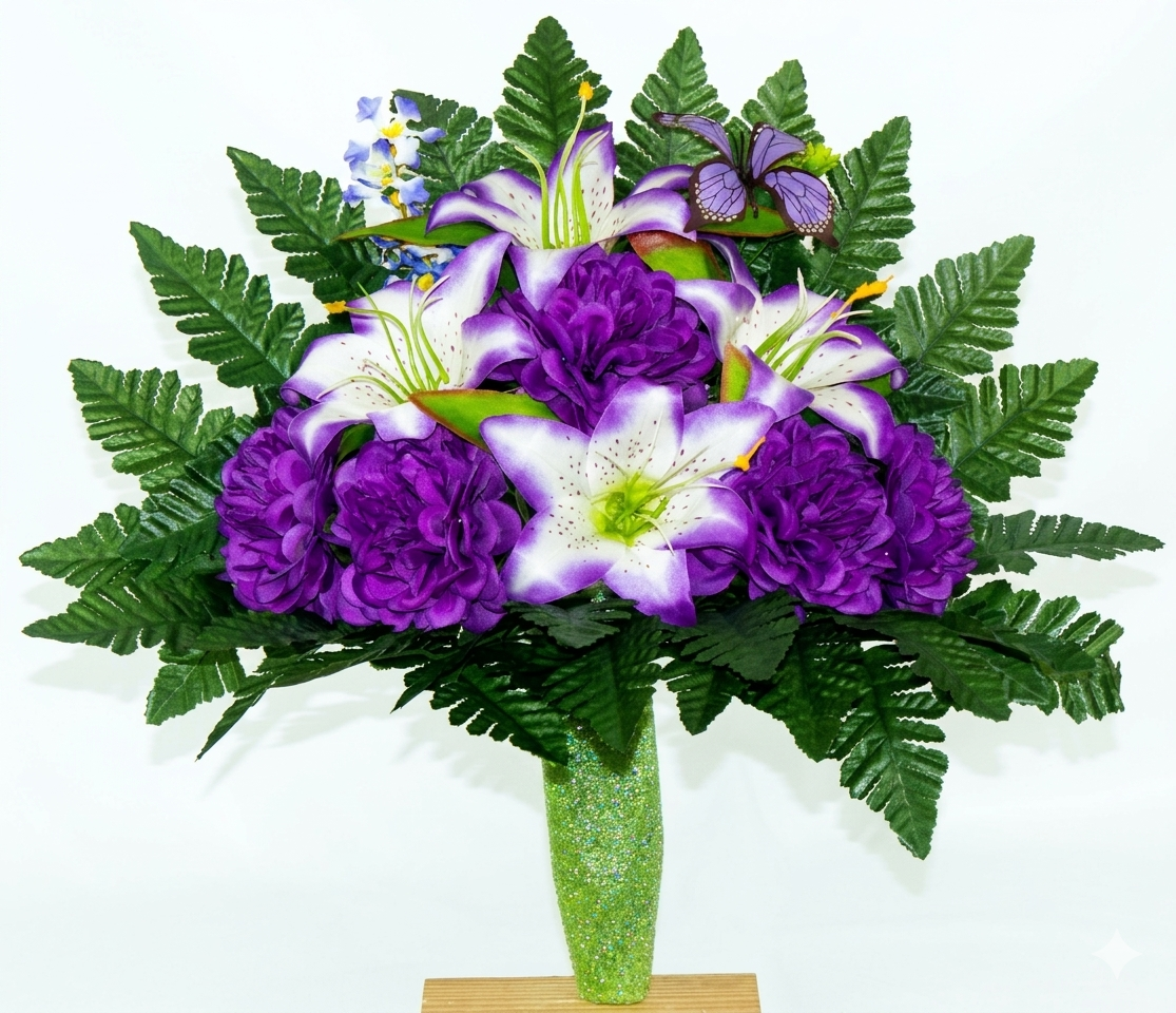 Handcrafted Spring Mixture Cemetery Flowers: Mausoleum Grave Decoration