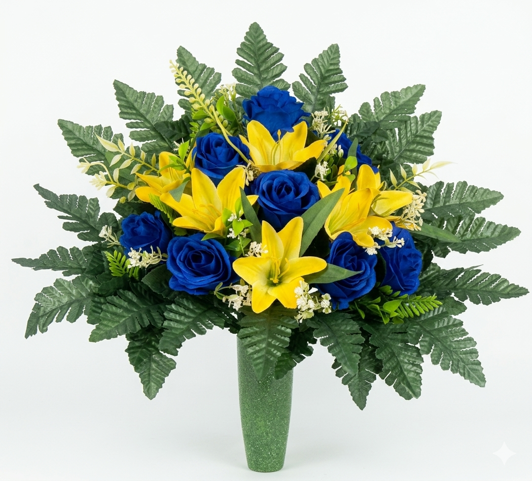 Handcrafted Spring Mixture Cemetery Flowers: Mausoleum Grave Decoration